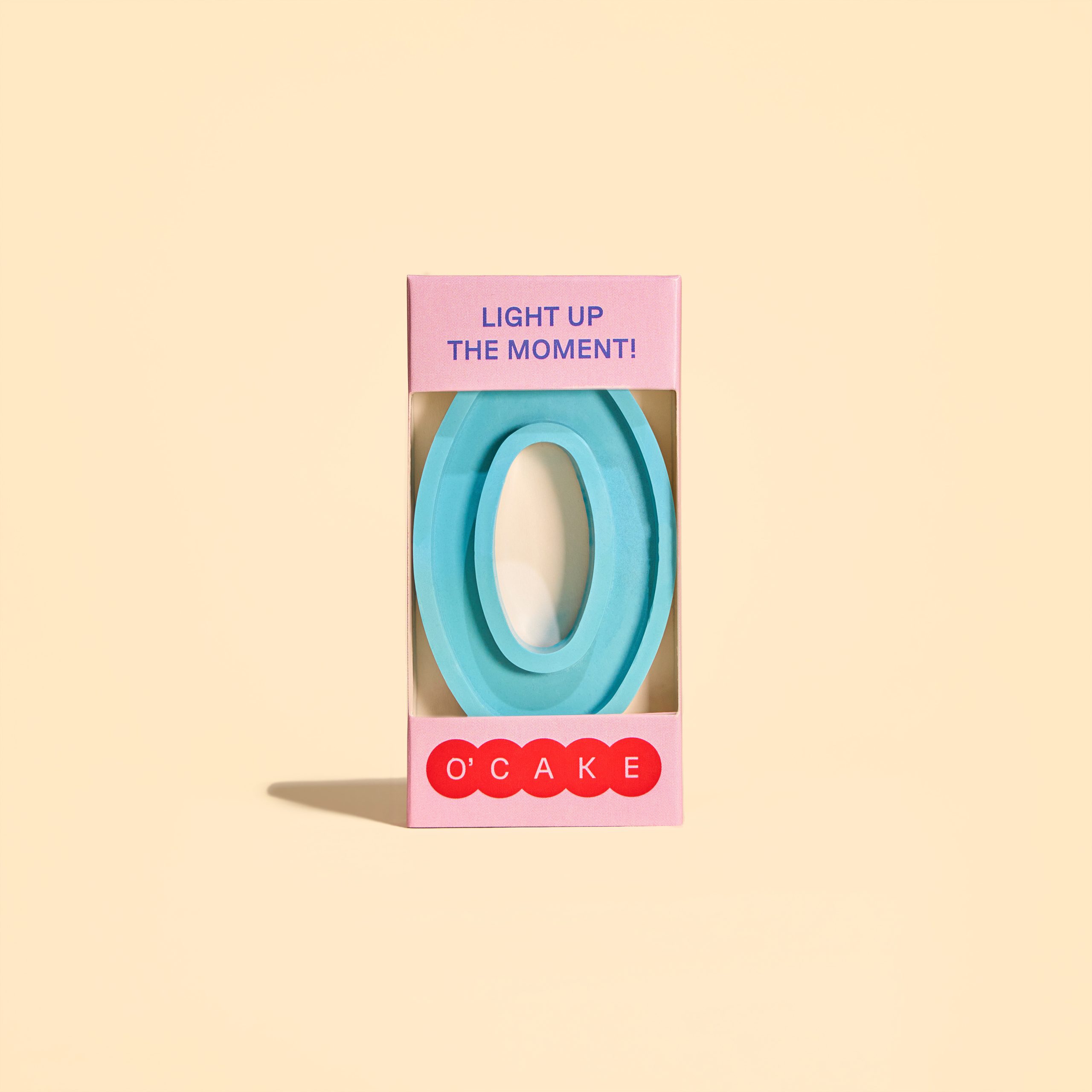 Blue number 0 candle