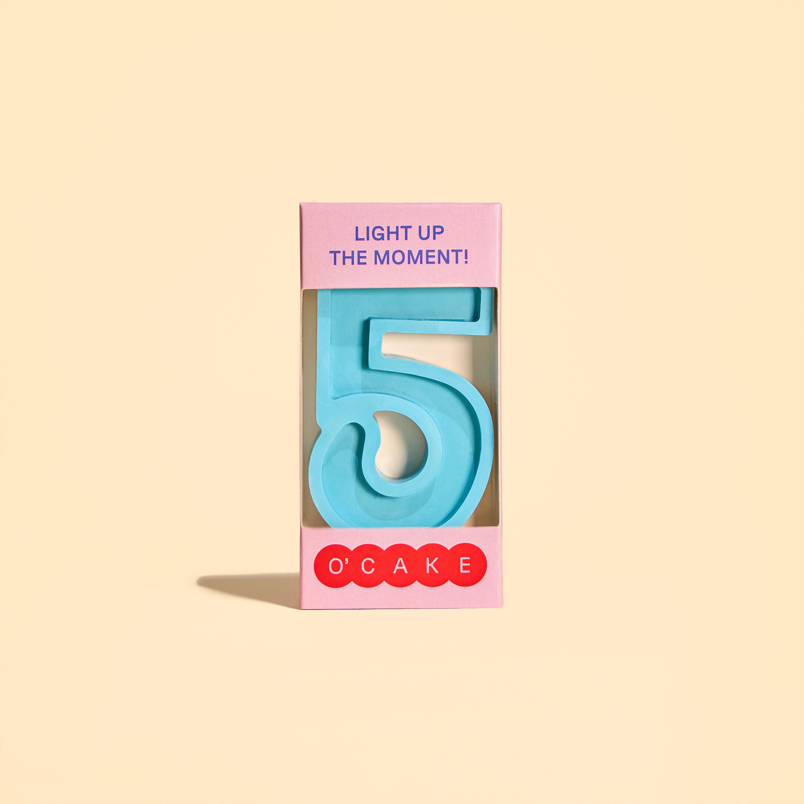 Blue number 5 candle