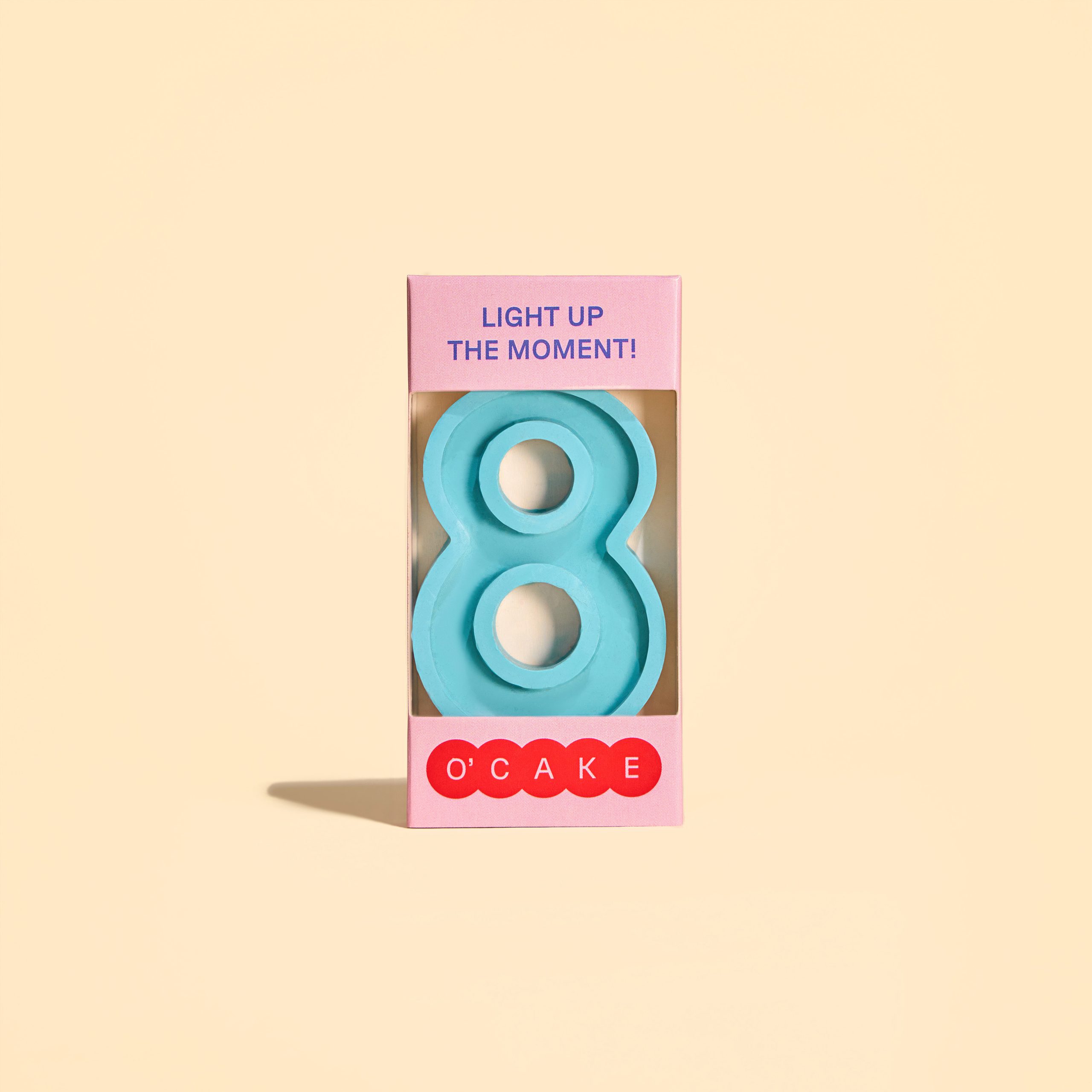 Blue number 8 candle