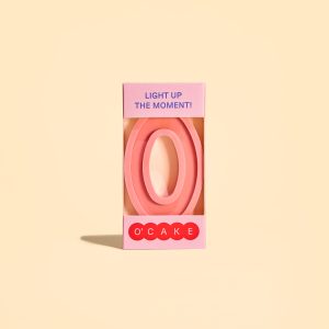 Pink number 0 candle