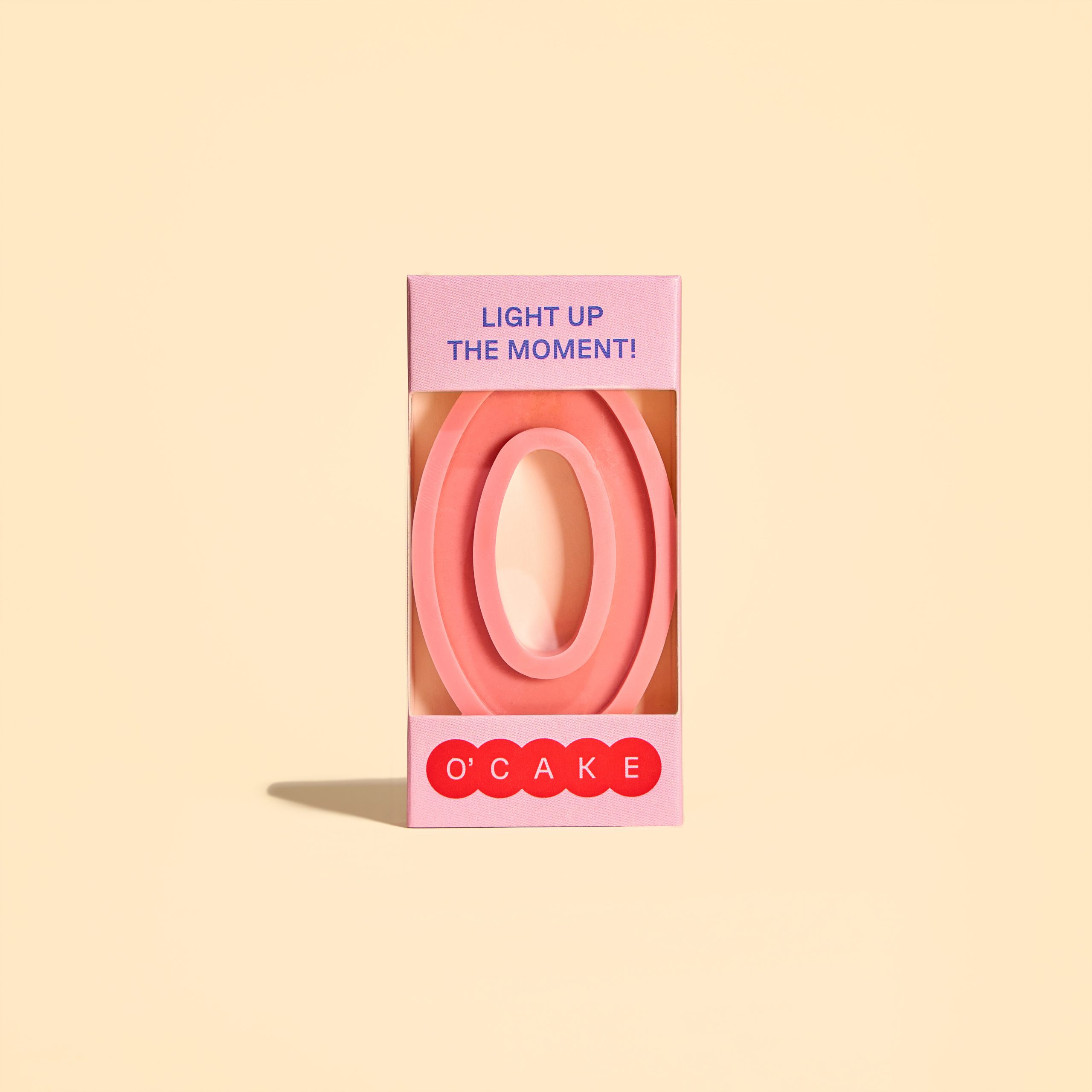Pink number 0 candle
