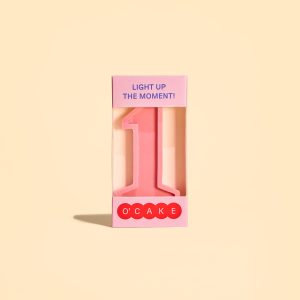Pink number 1 candle