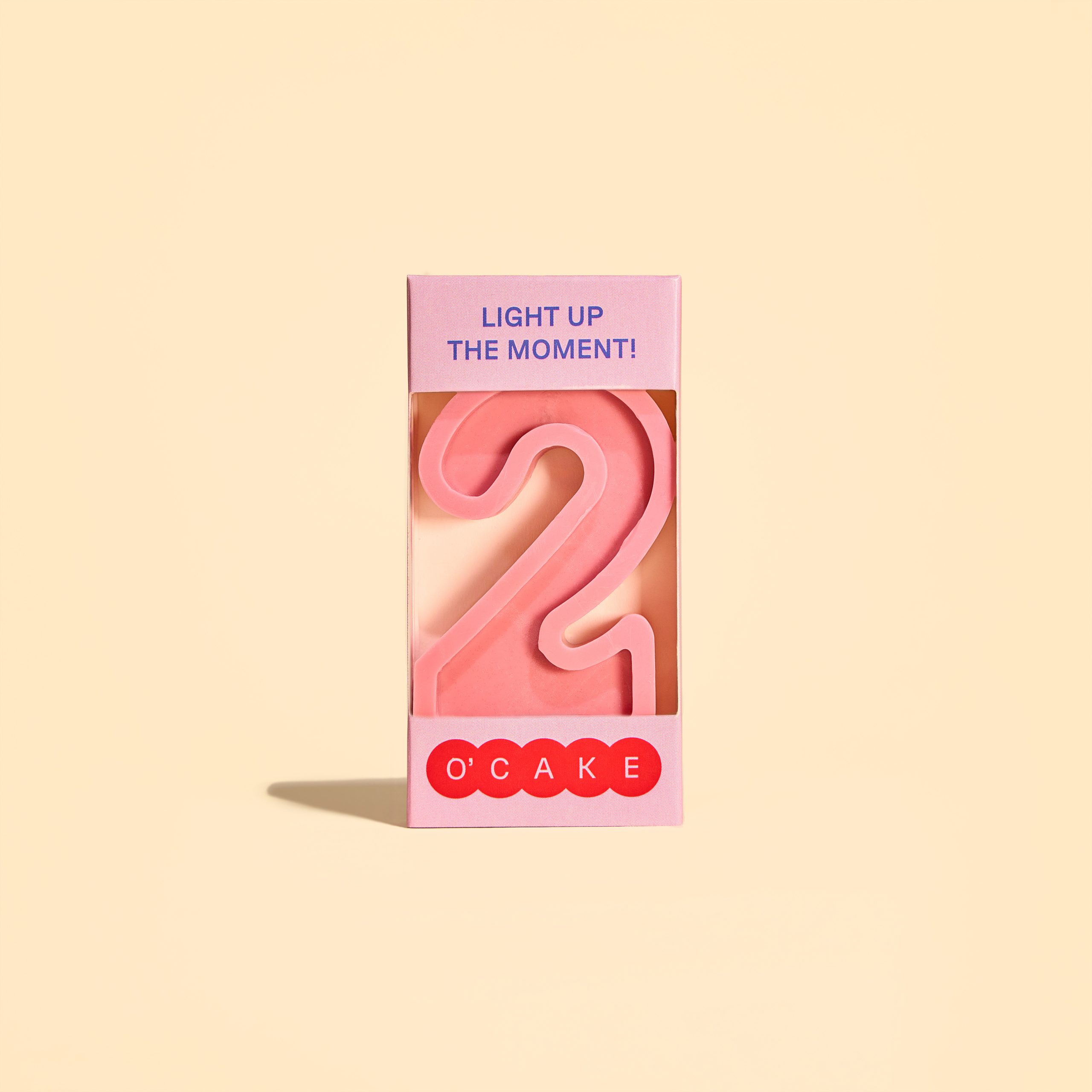 Pink number 2 candle