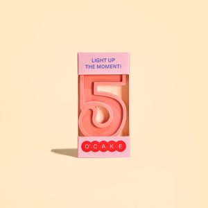 Pink number 5 candle