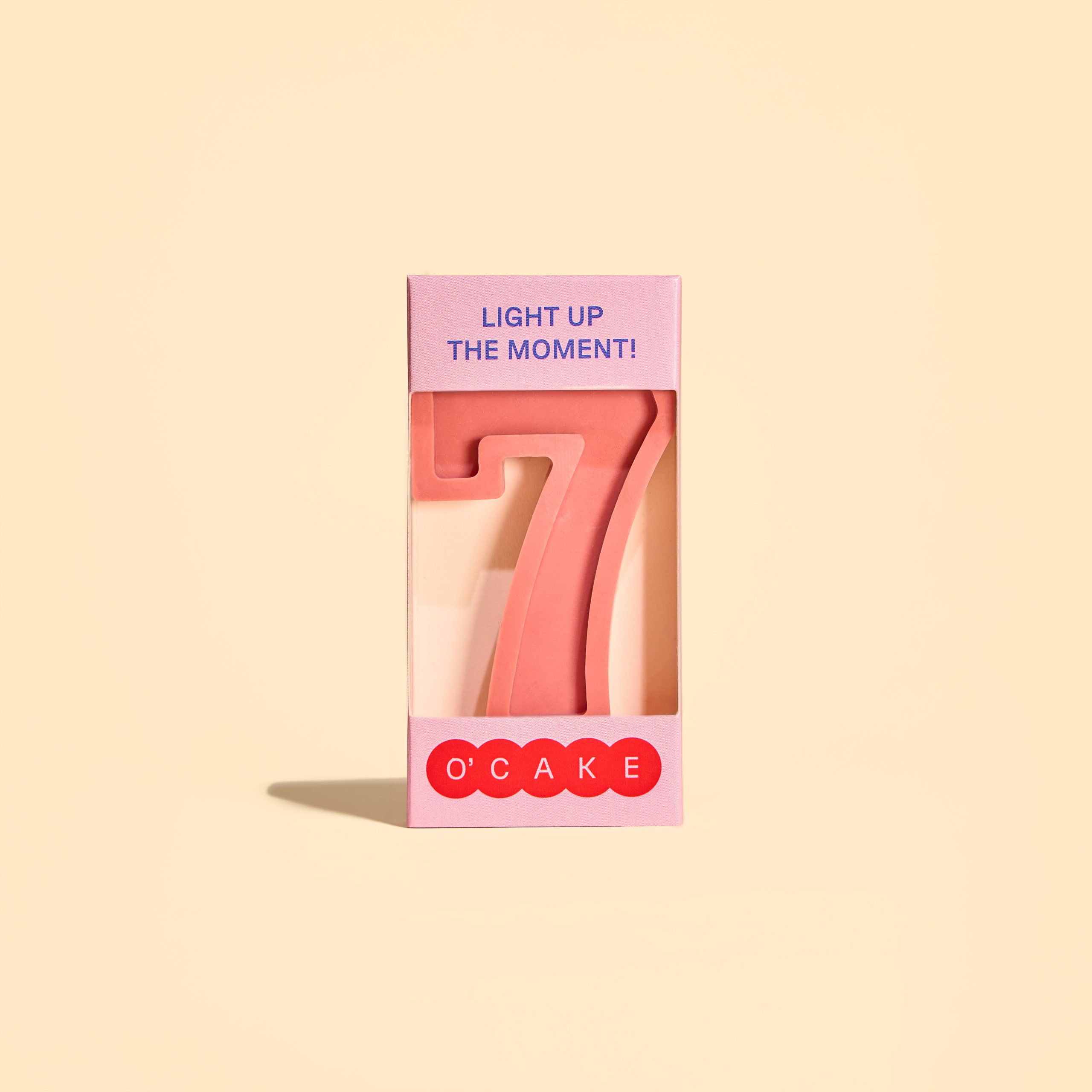 Pink number 7 candle