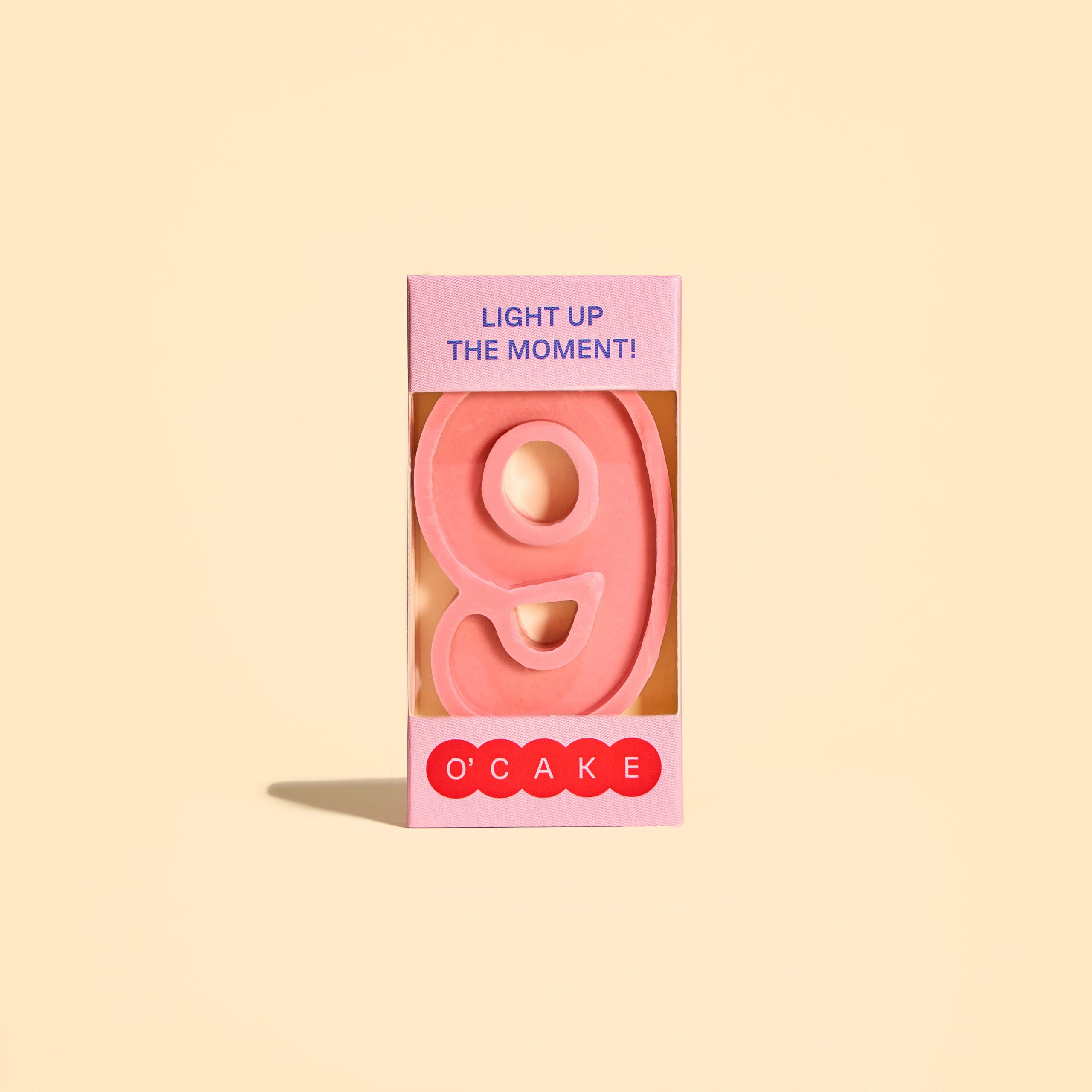 Pink number 9 candle