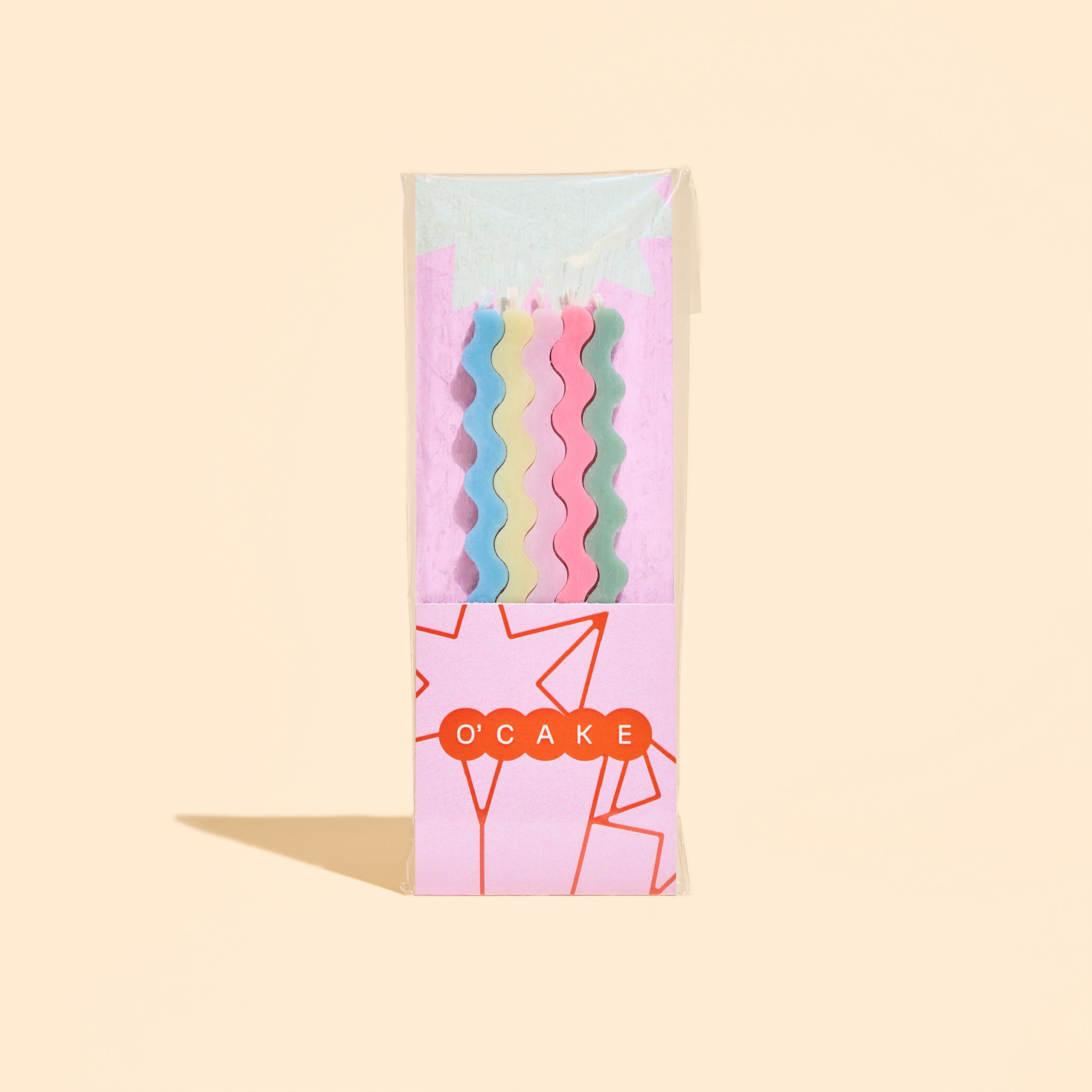 Набір із 5 кольорових свічок для торту у формі хвиль