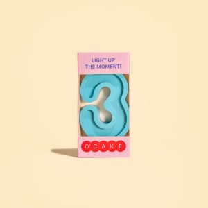 Blue number 3 candle