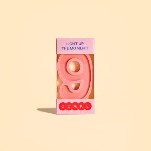 Pink number 9 candle